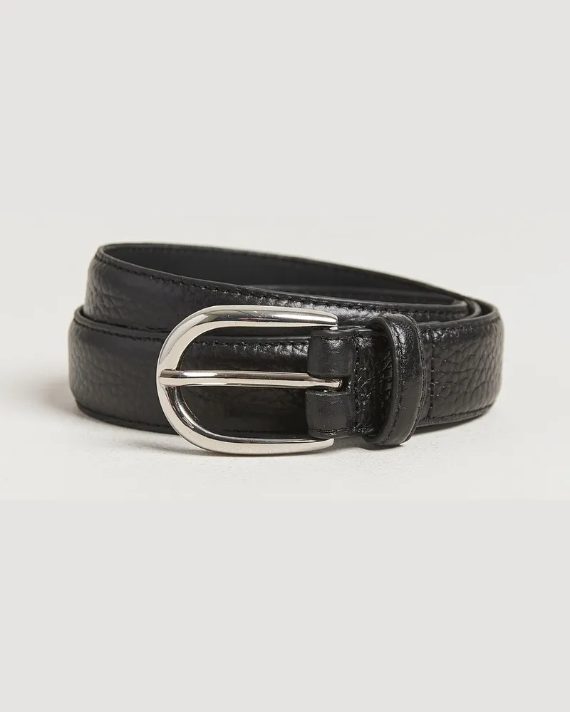 Loake 1880 Harry Grained Leather Belt Black Schwarz