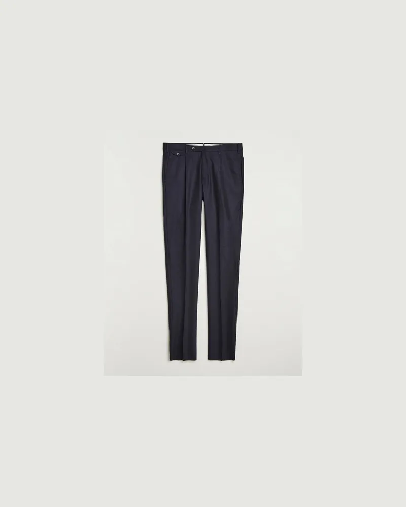 Pantaloni Torino Slim Fit Pleated Wool/Cashmere Trousers Navy Blau