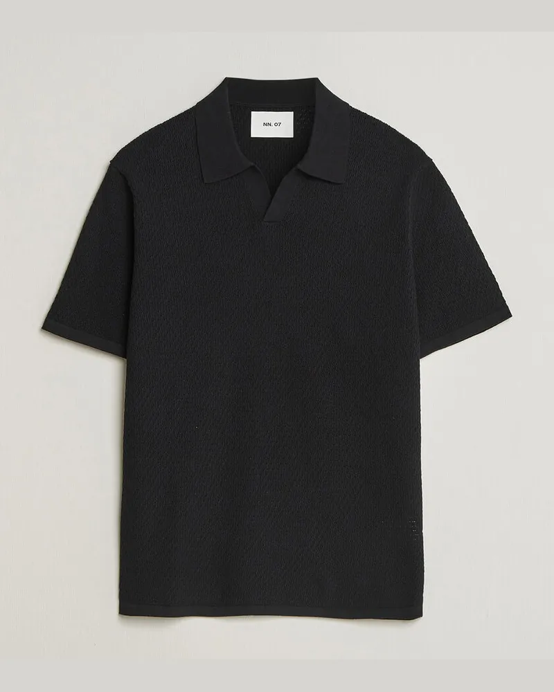 NN 07 Paul Knitted Polo Black Schwarz