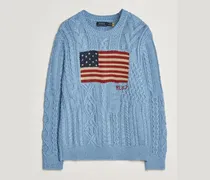 Cotton Flag Sweater Light Blue Combo