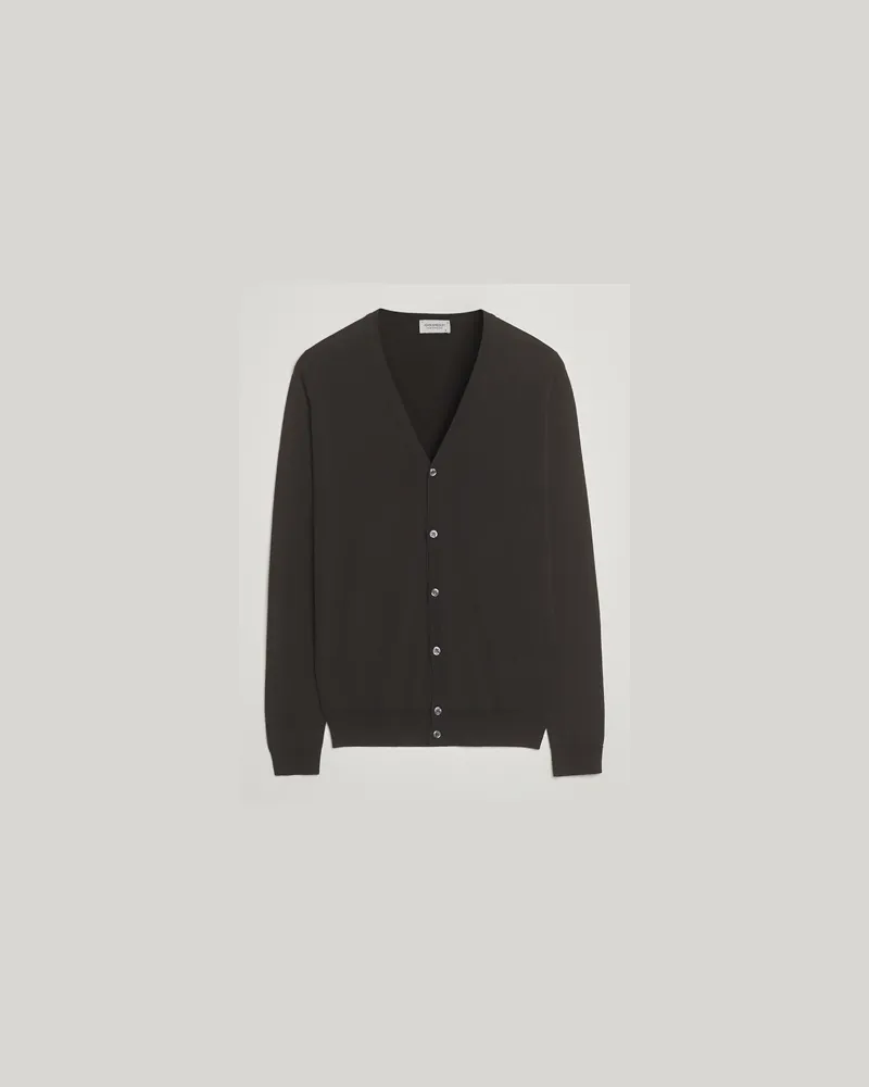 John Smedley Petworth Extra Fine Merino Cardigan Faulkner Brown Braun