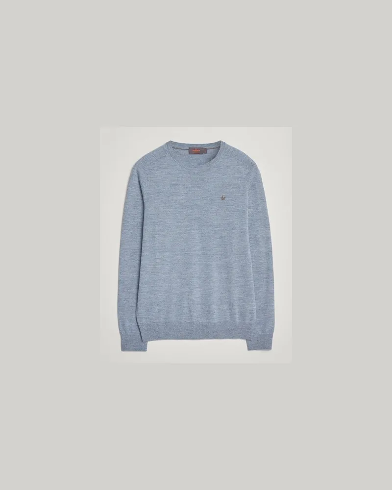 Morris Merino O-Neck Light Blue Blau