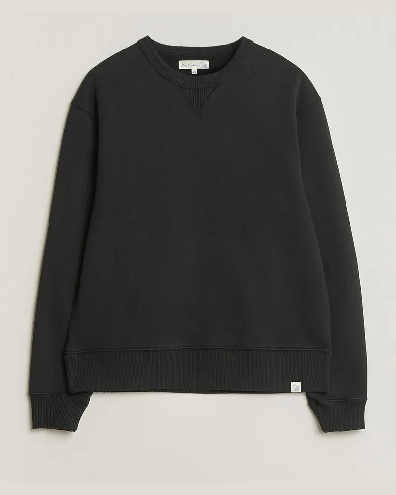 Merz b. Schwanen Classic Fit Authentic Fleece Sweatshirt Black Schwarz