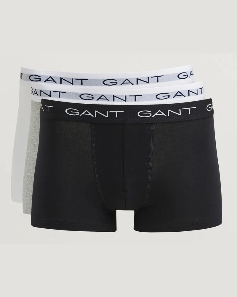 Gant 3-Pack Trunks Light Grey Melange/Black/White Grau
