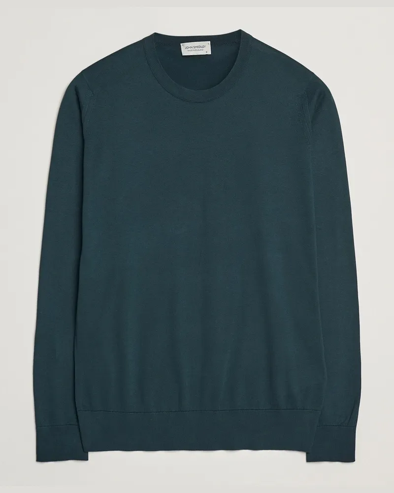 John Smedley Rowland Sea Island Crew Neck Pullover Rain Forest Grün