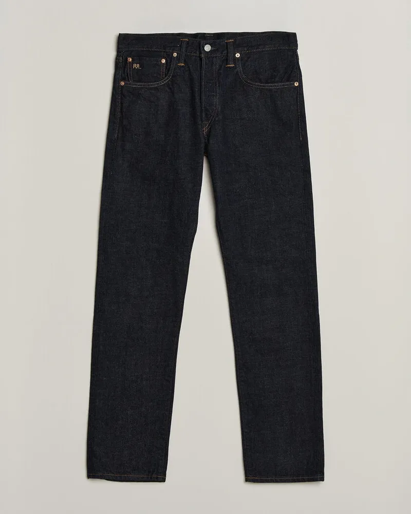RRL Slim Fit Selvedge Jeans East/West Rinse Blau