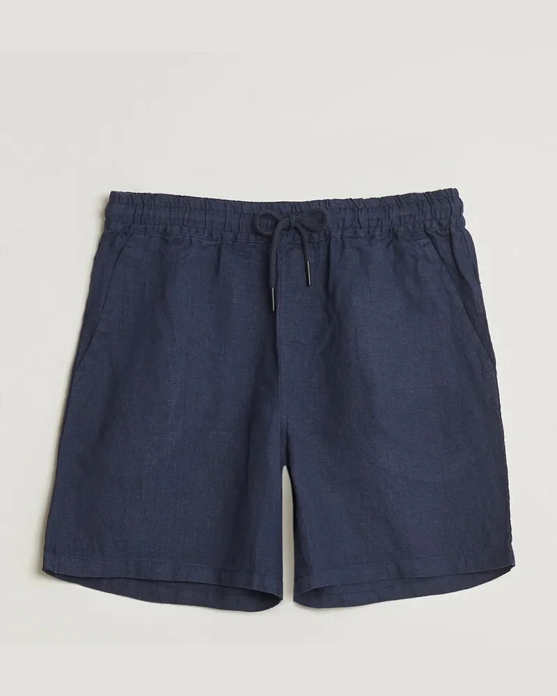 OAS Porto Linen Shorts Navy Blau
