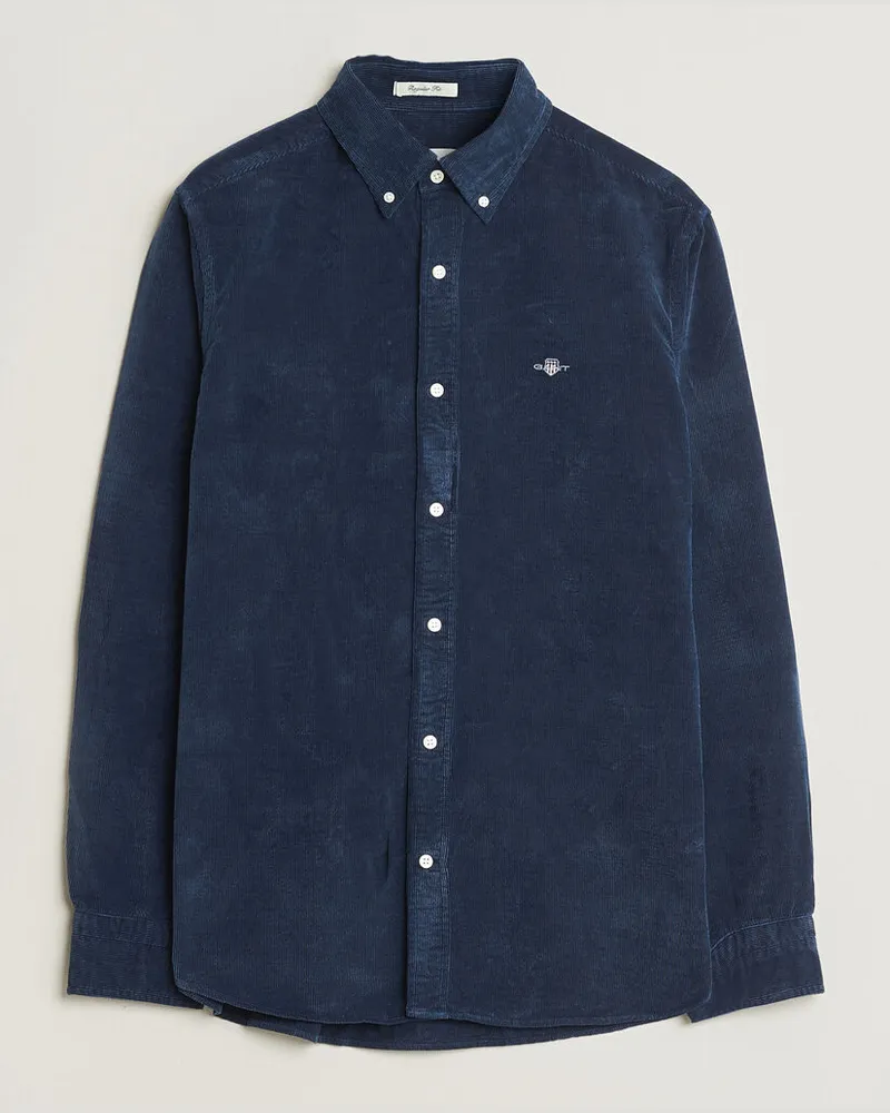 Gant Indigo Corduroy Shirt Dark Blue Blau