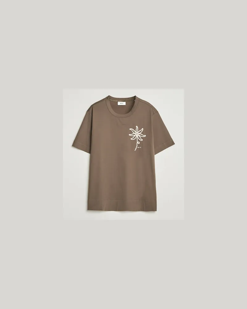 NN 07 Pedro Embroidered T-Shirt Mable Husk Grün
