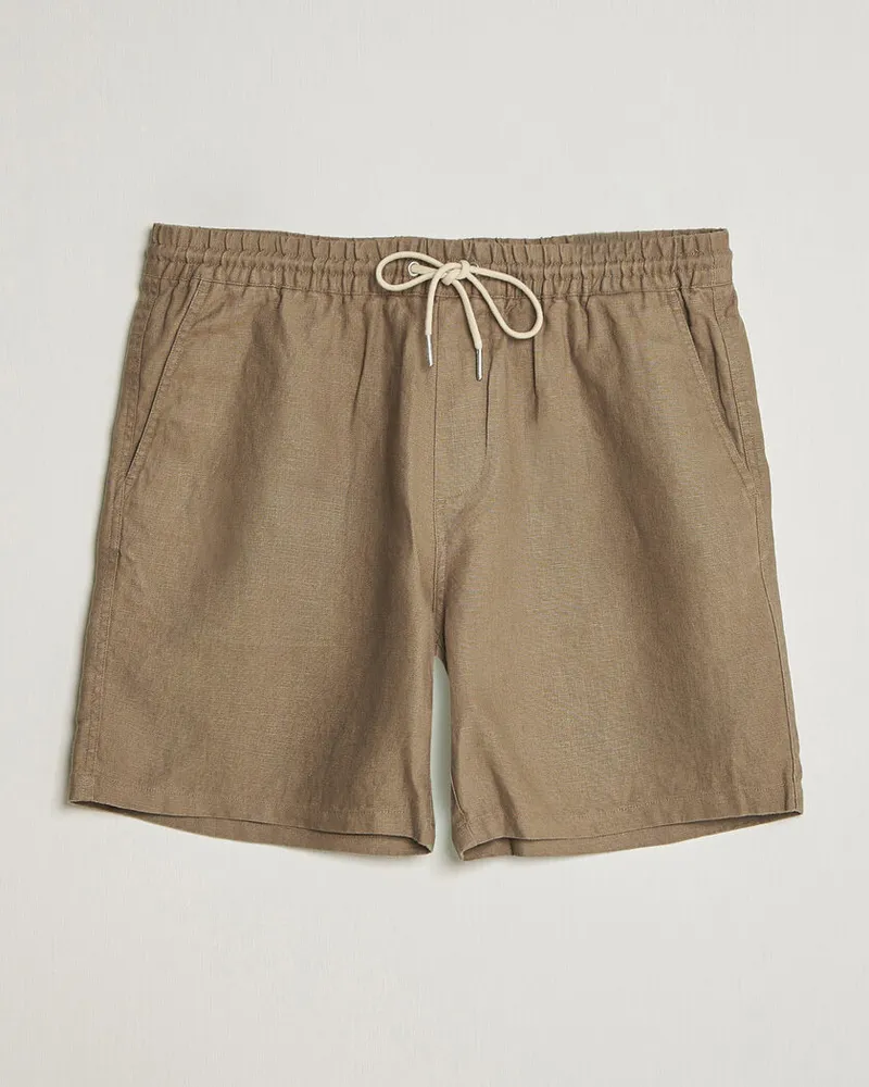 NN 07 Gregor Linen Drawstring Shorts Clay Mirage Braun