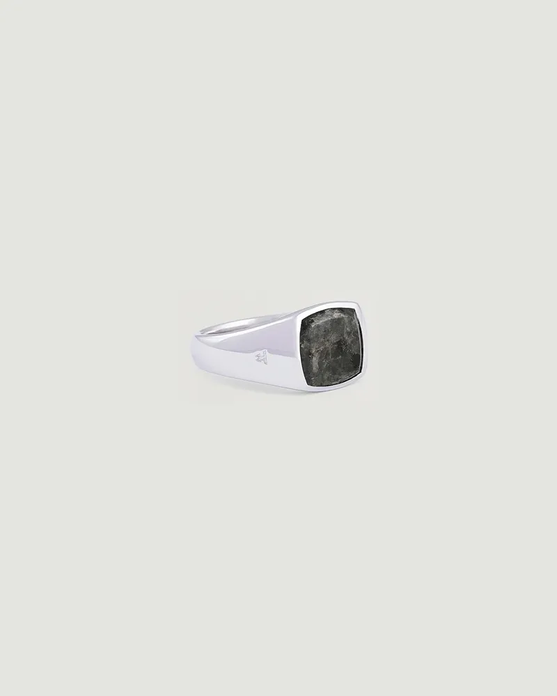 Tom Wood Kay Ring Black Larvikite Silber