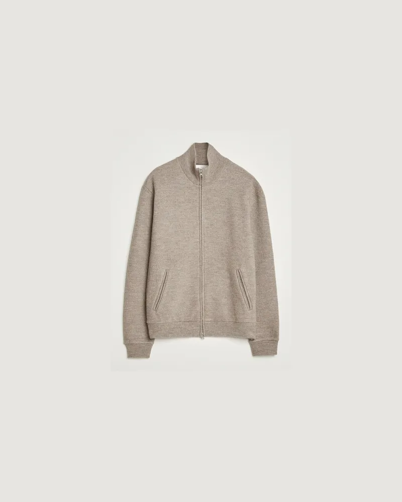 NN 07 Boiled Wool Full Zip Khaki Beige Beige