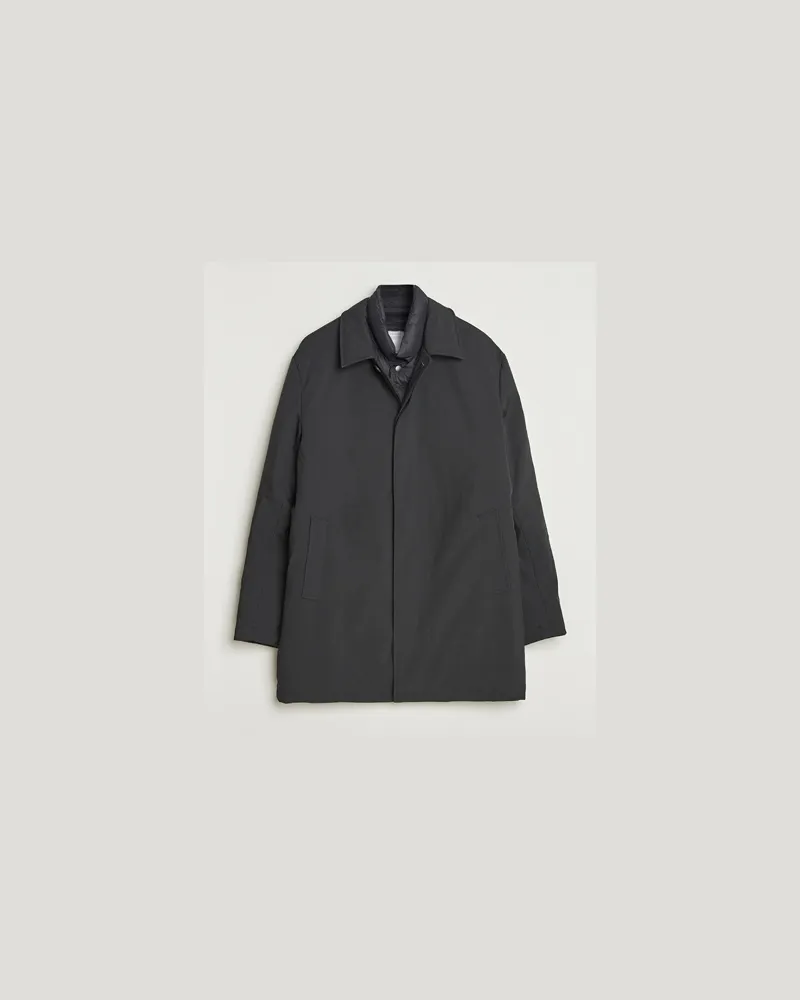 Knowledge Cotton Apparel Climateshell Padded Carcoat Black Schwarz