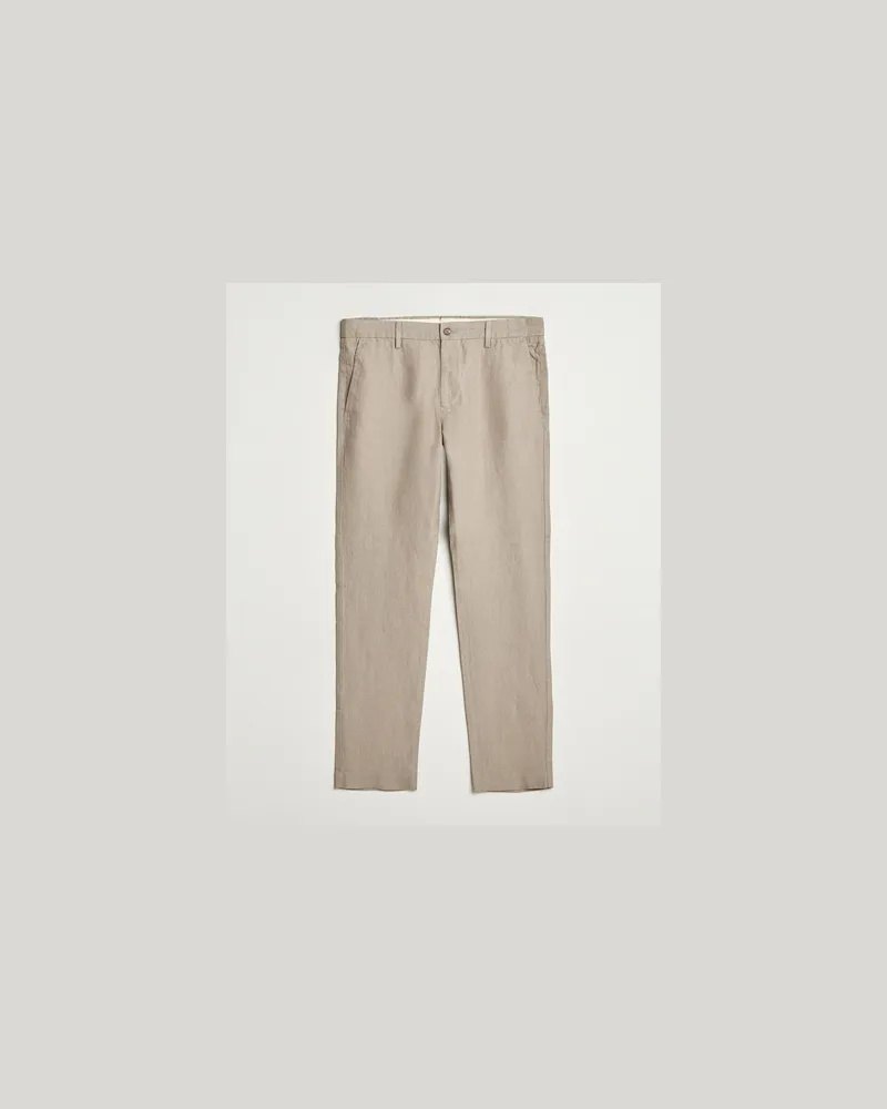 NN 07 Theo Linen Trousers Greige Beige