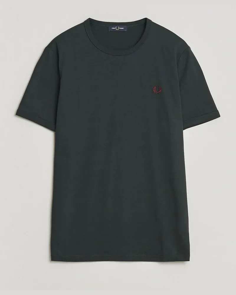 Fred Perry Ringer T-Shirt Grassroots Green Grün