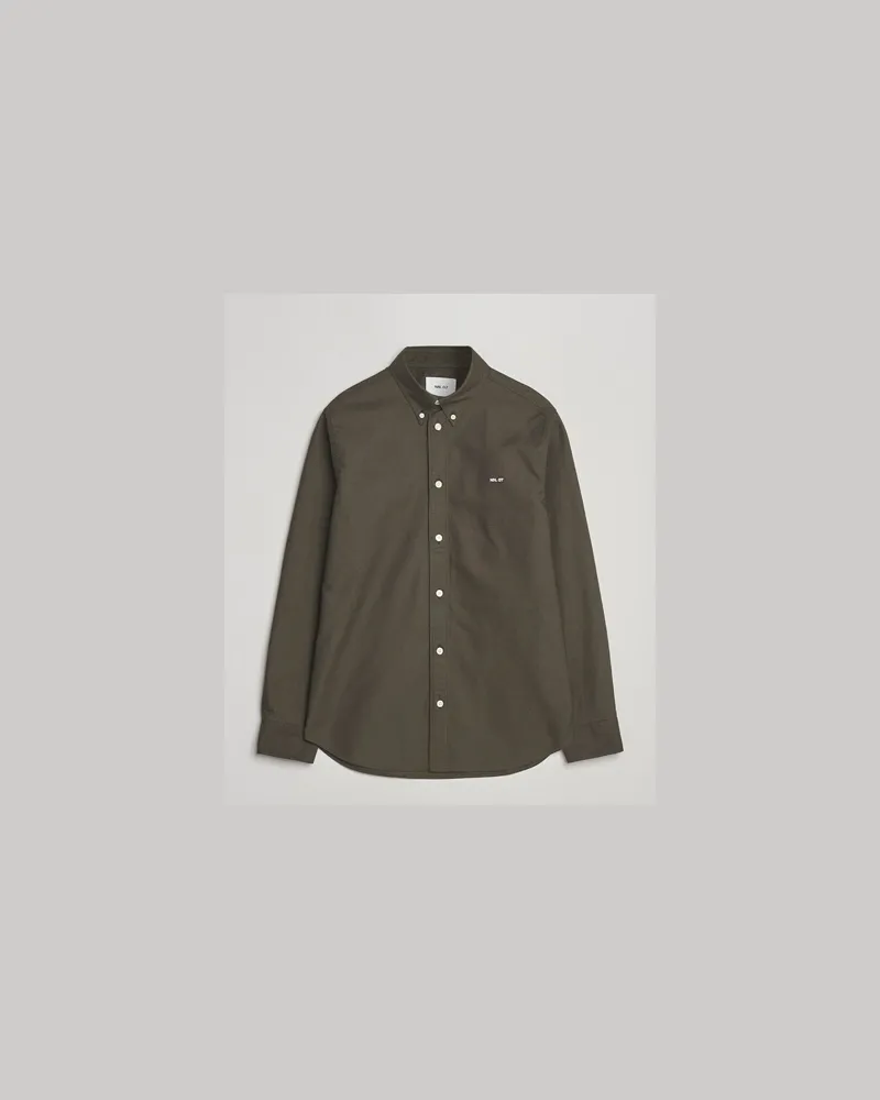 NN 07 Colby Oxford Shirt Dark Army Grün