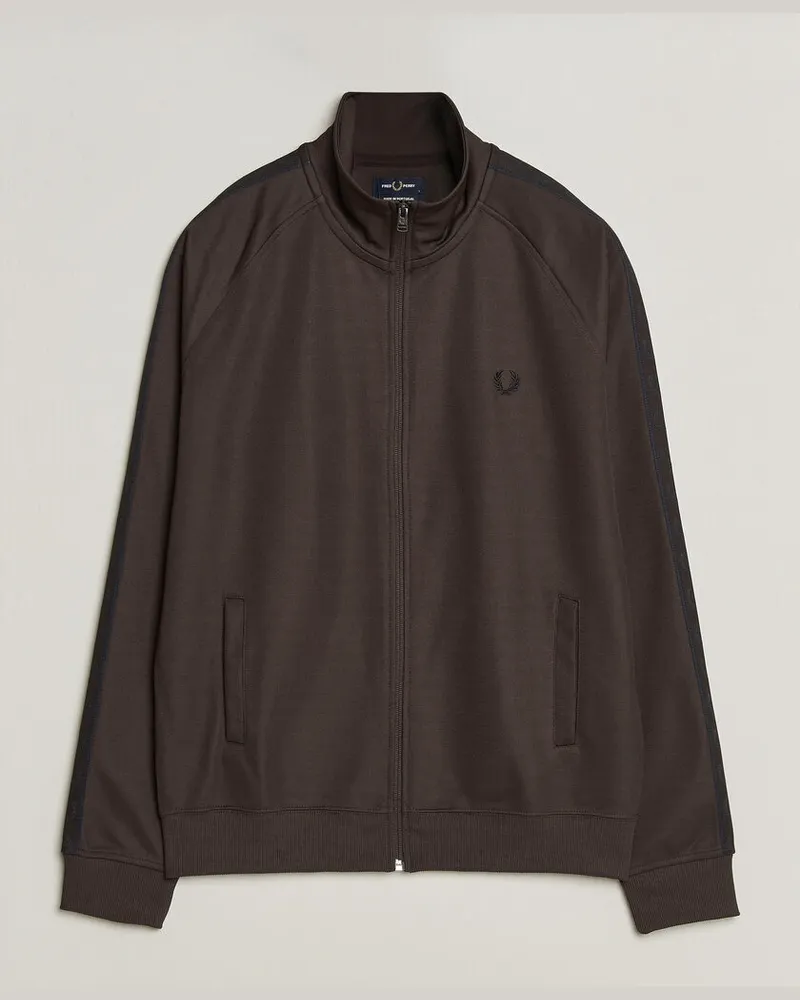 Fred Perry Taped Track Jacket Rich Brown Braun