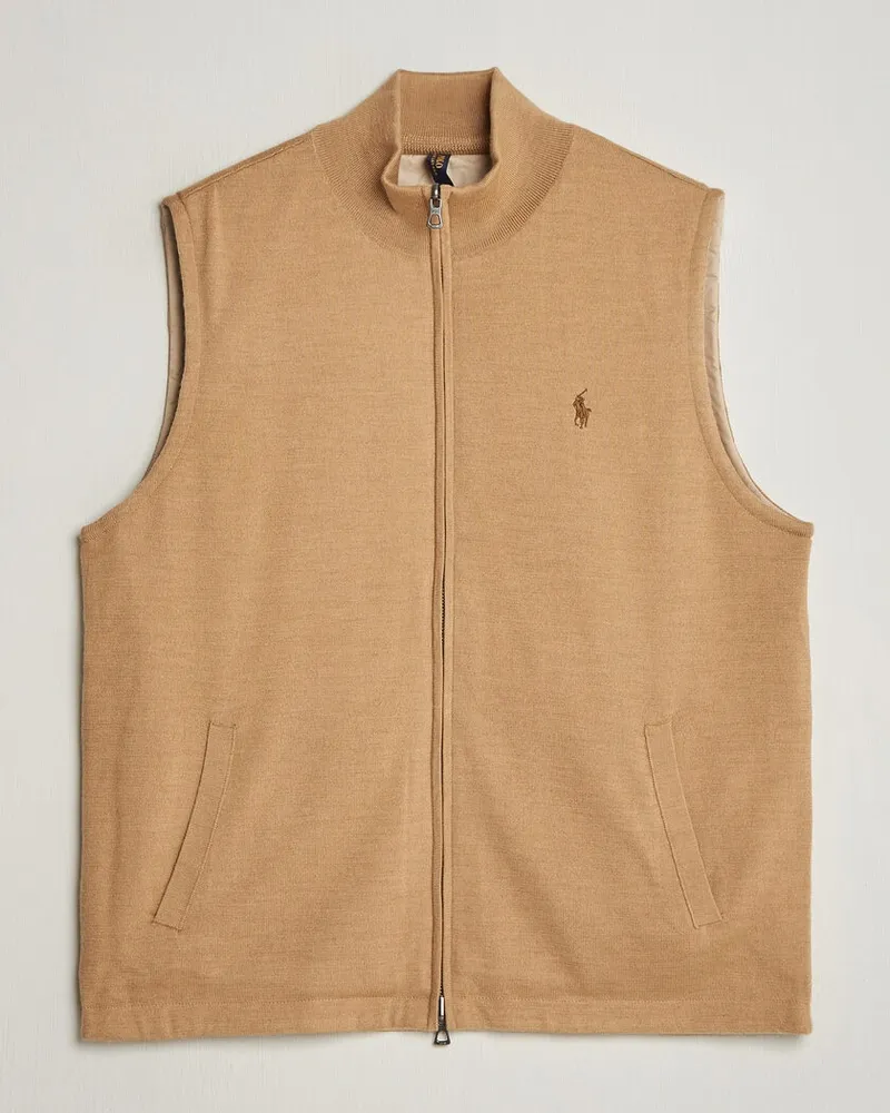 Ralph Lauren Wool Blend Vest Camel Combo Braun
