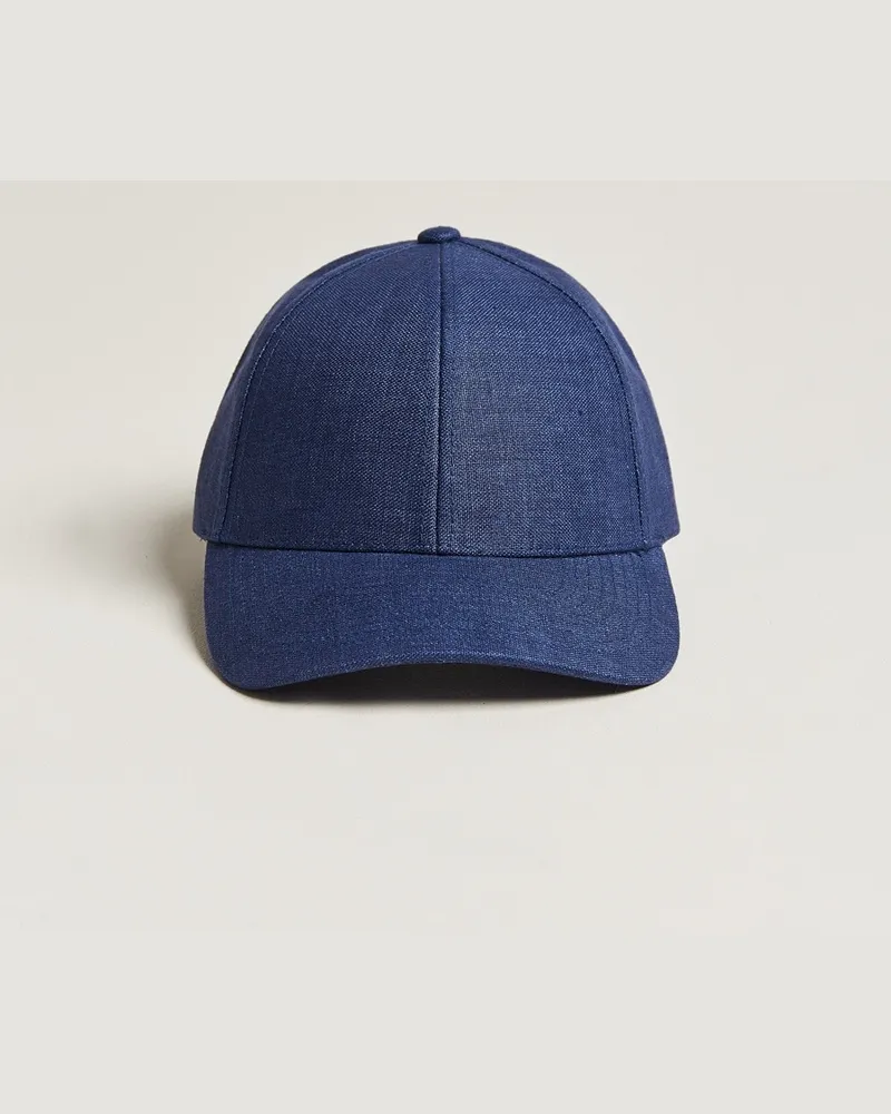 Varsity Headware Linen Baseball Cap Oxford Blue Blau