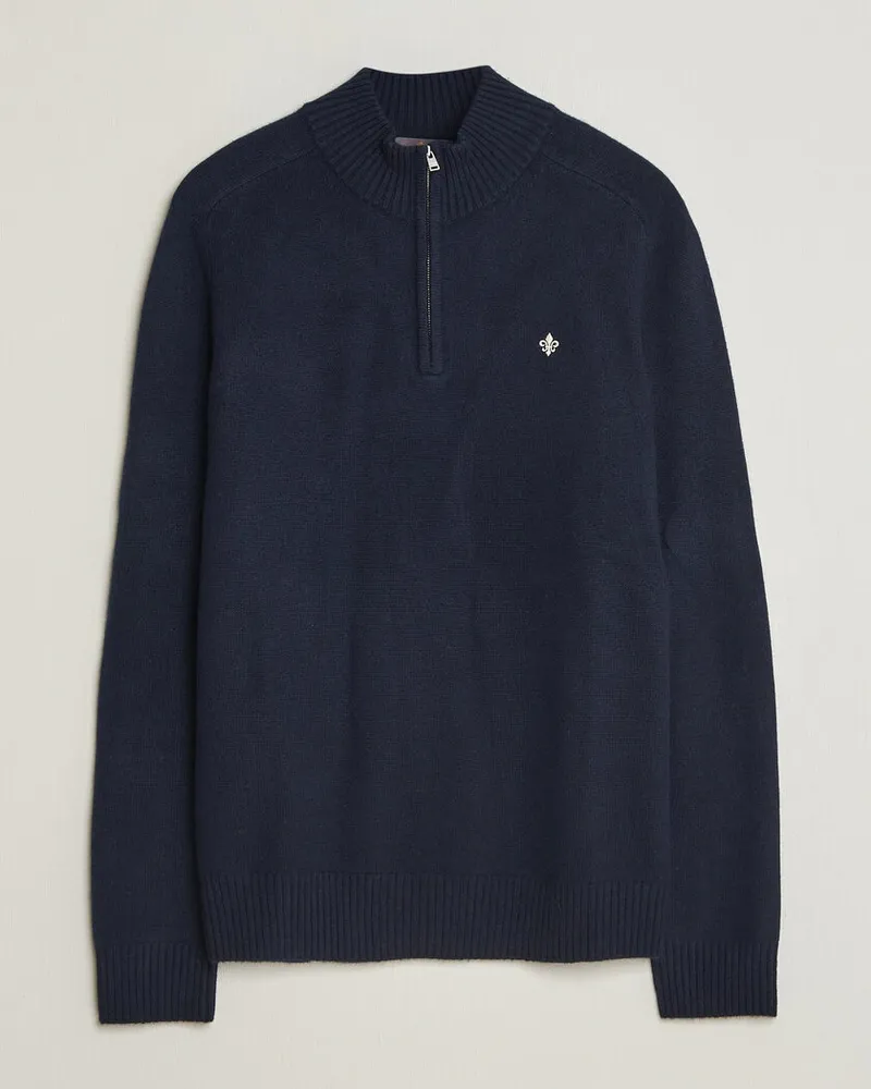 Morris Hertford Lambswool Half Zip Navy Blau