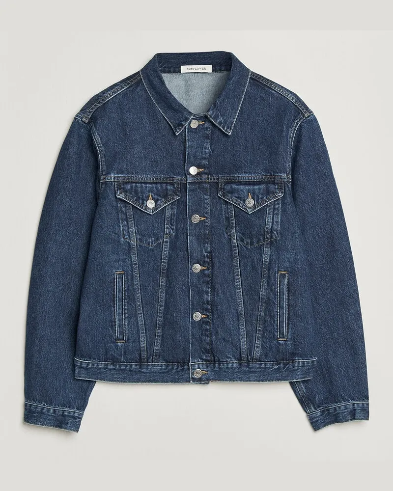 Sunflower Trucker Denim Jacket Blue Wash Blau
