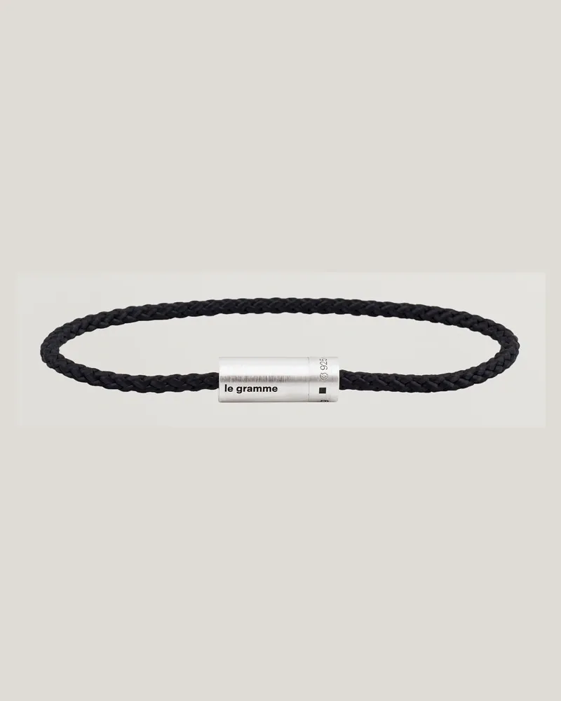 Le Gramme Nato Cable Brushed Bracelet Black/Sterling Silver 7g Schwarz