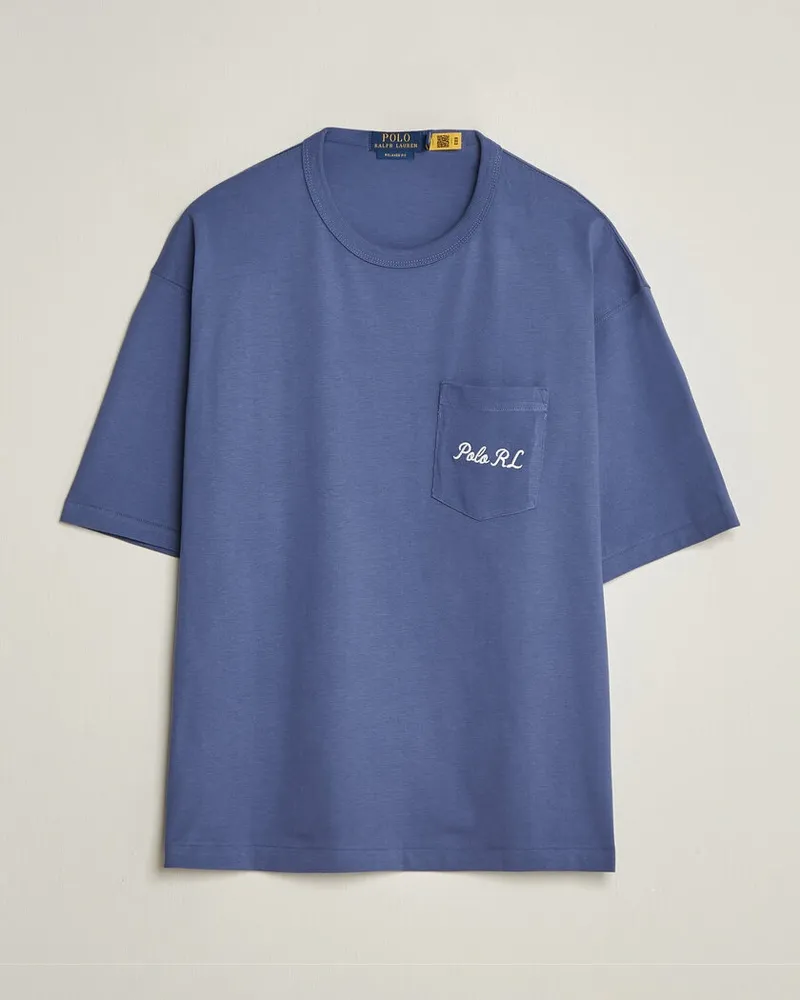 Ralph Lauren Back Print Bear Pocket Tee Classic Blue Blau