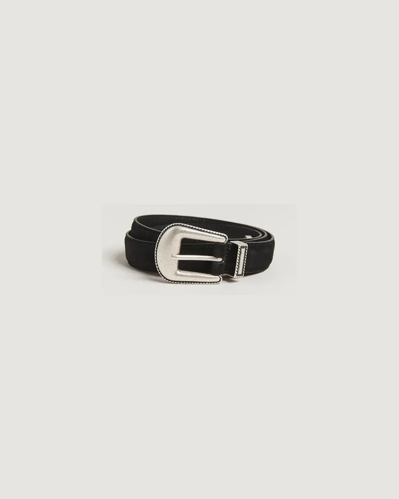 Anderson's Western Suede Belt 2,5 cm Black Schwarz