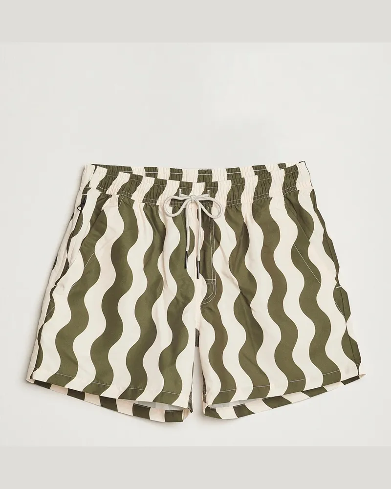 OAS Forest Waver Swim Shorts Green/White Weiß