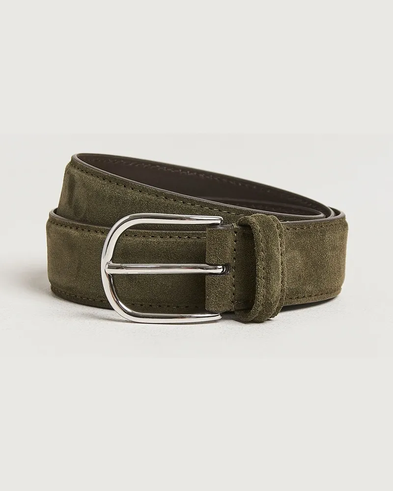 Anderson's Suede 3,5 cm Belt Green Grün