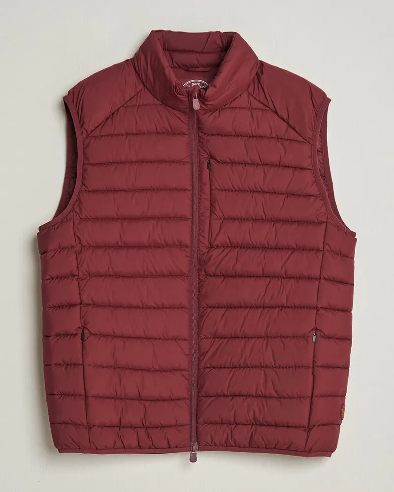 Save The Duck Rhus Matt Lightweight Vest Wine Red Rot