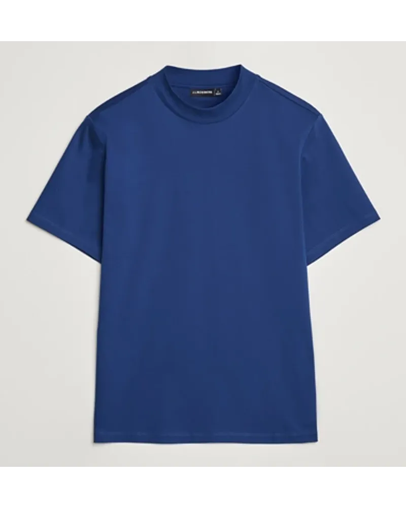 J.Lindeberg Ace Stehkragen T-Shirt Estate Blue Blau