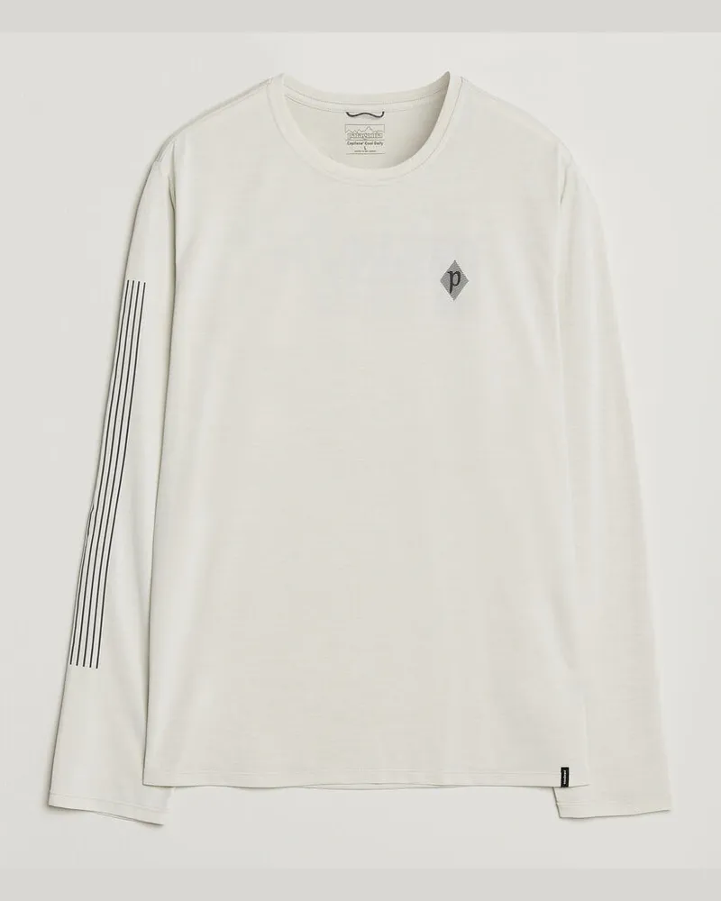 Patagonia Long Sleeve Cap Cool Shirt Dyno White Weiß
