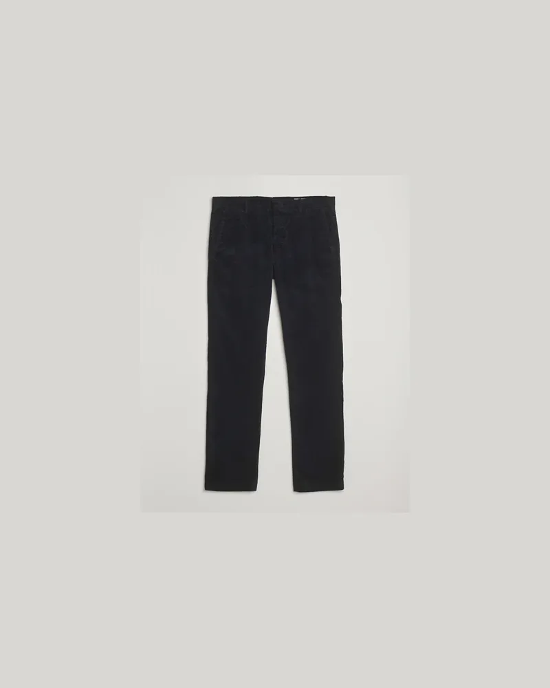 NN 07 Theo Regular Fit Corduroy Chinos Navy Blue Blau