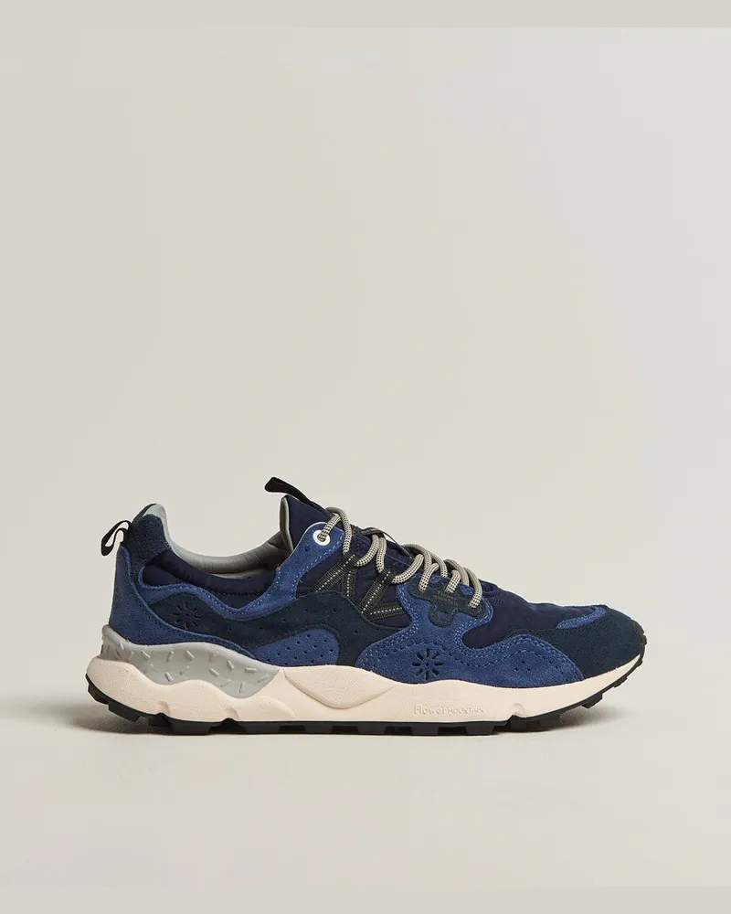 Flower MOUNTAIN Yamano 3 Cow Velour Sneaker Blue Blau