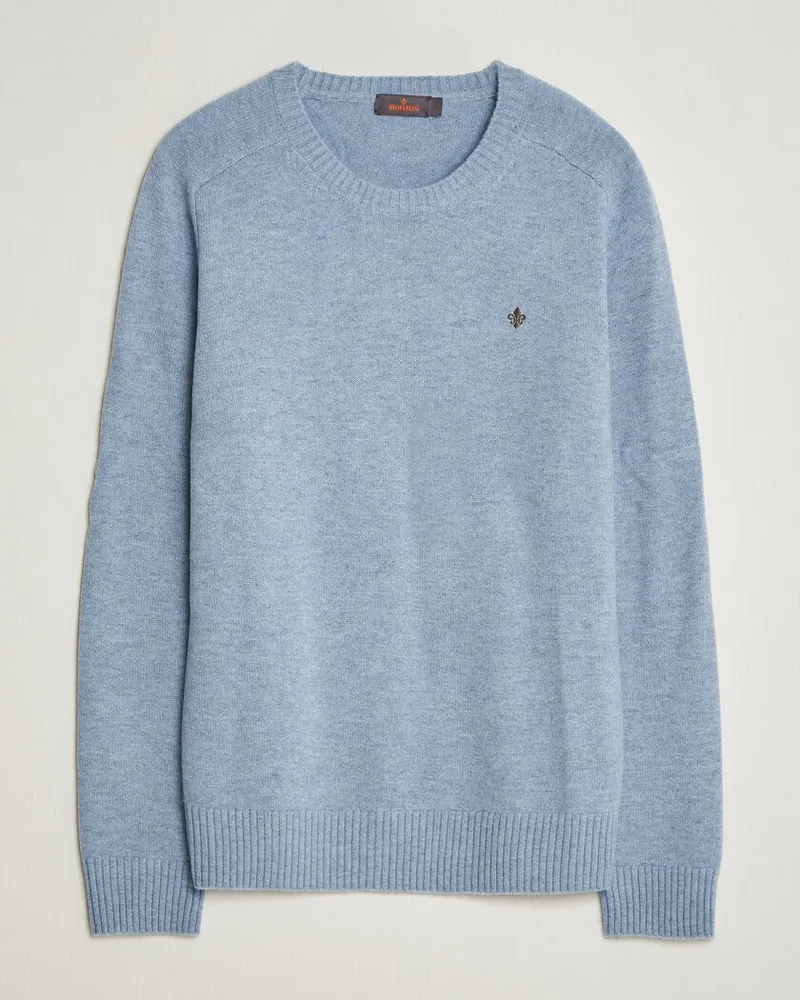 Morris Hertford Lambswool Crew Neck Blue Blau