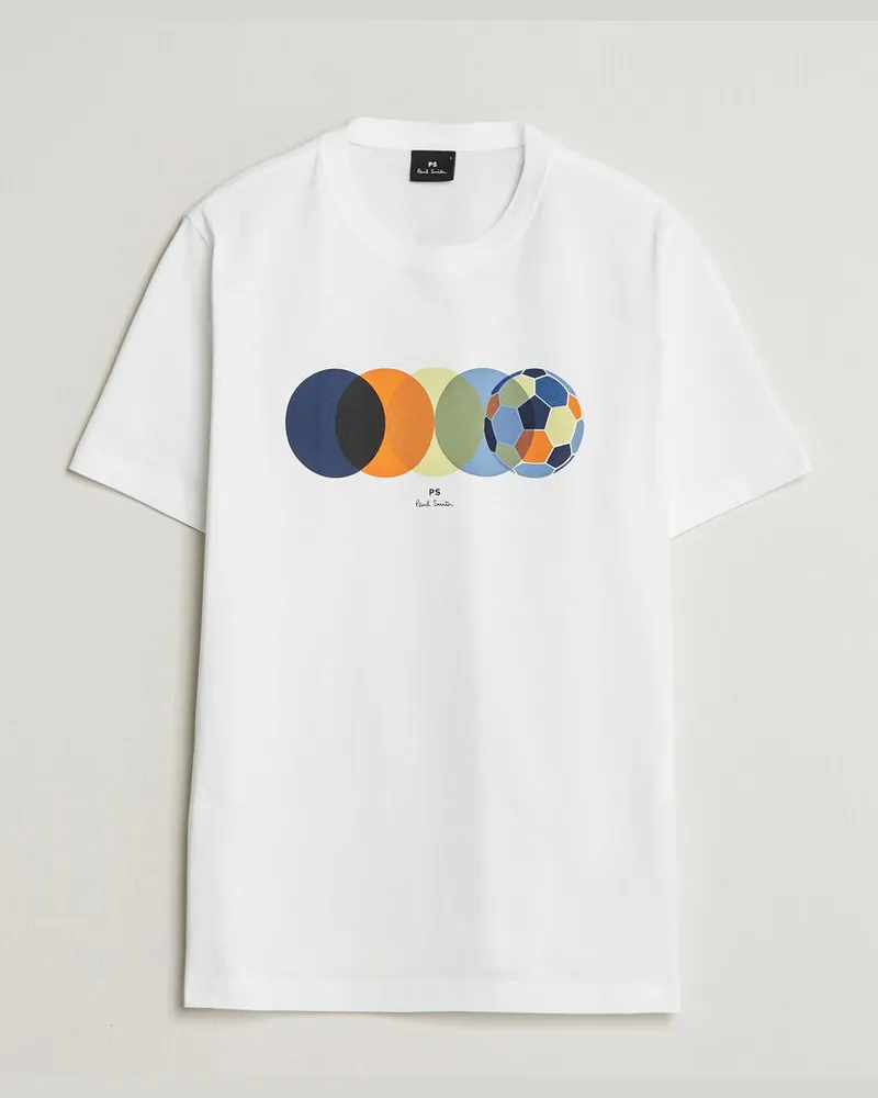 Paul Smith Football Crew Neck T-Shirt White Weiß