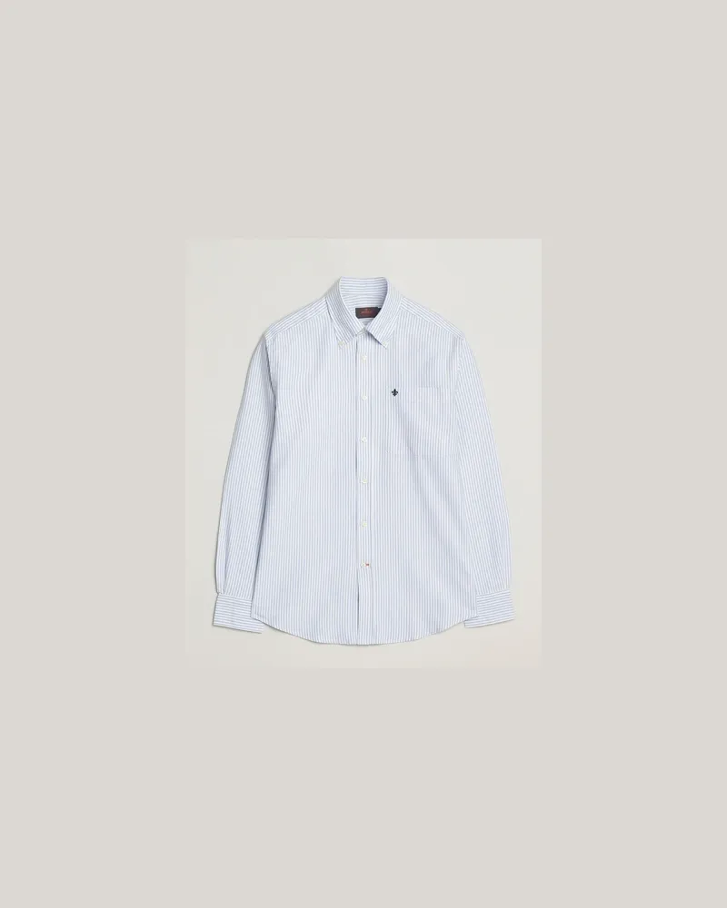 Morris Club Oxford Striped Pocket Shirt Blue Blau