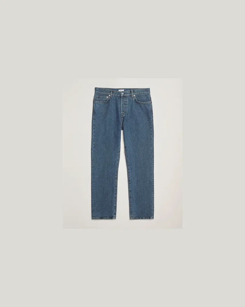 Filippa K Tapered Cropped Jeans Washed Mid Blue Blau