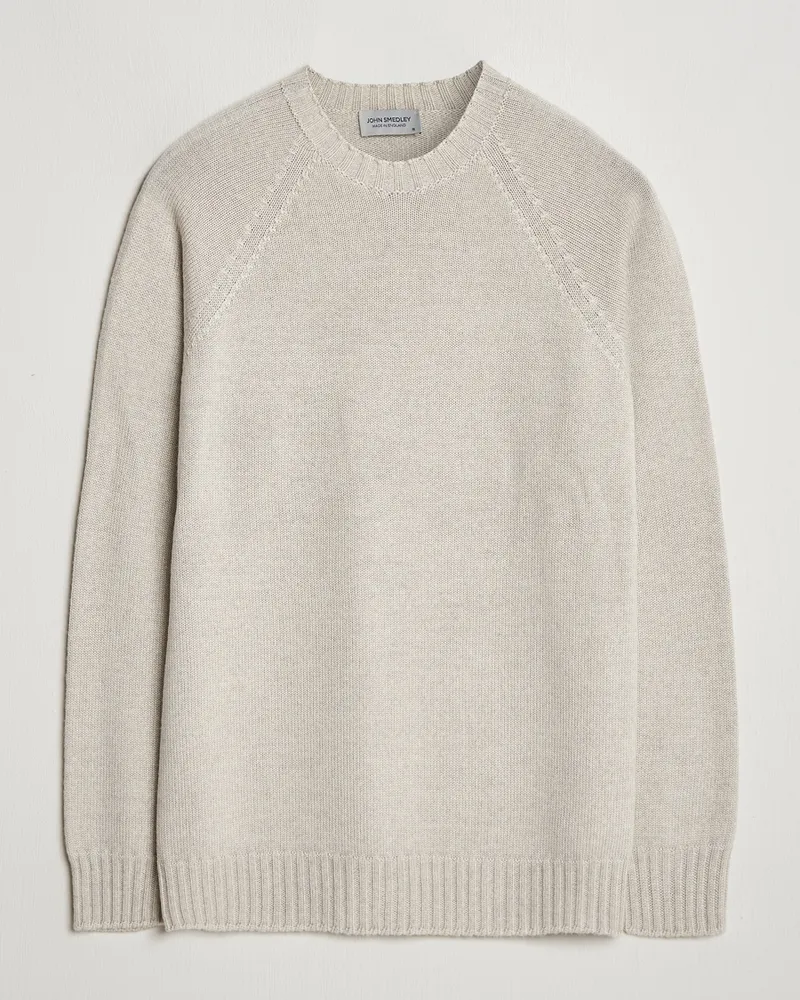 John Smedley Denver Extra Fine Merino Crew Neck Grey Fleece Grau