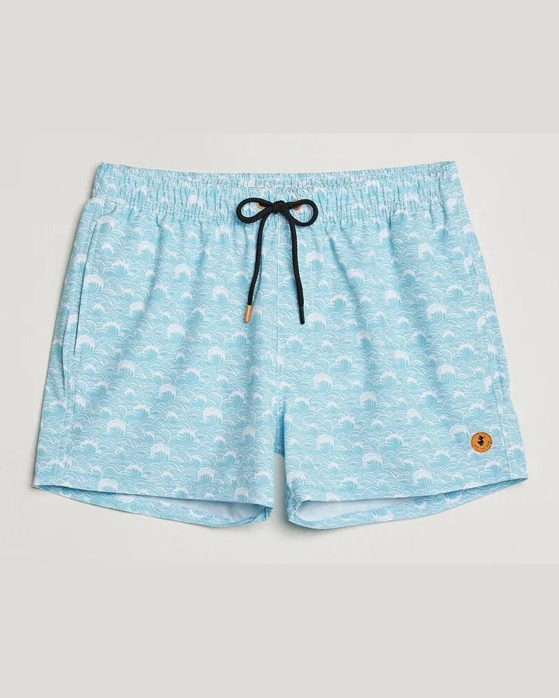 Save The Duck Printed Drawstring Swimshorts Waves Blau