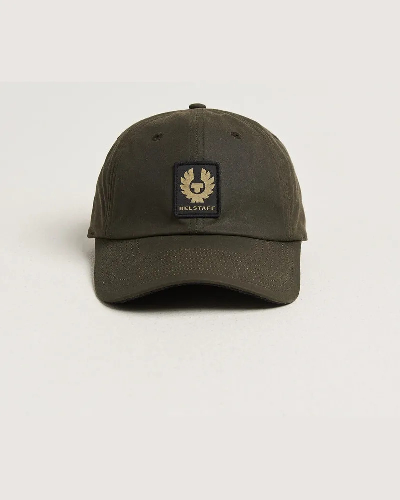 Belstaff Phoenix Wax Logo Cap Faded Olive Grün