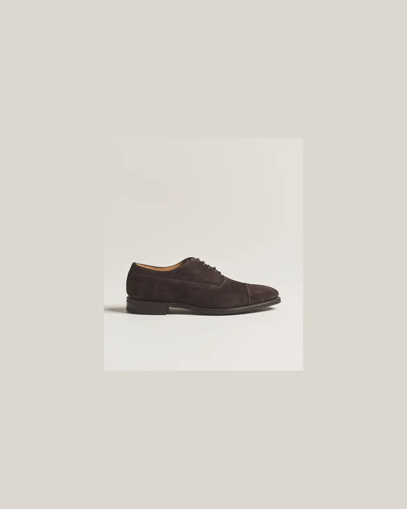 Loake 1880 Truman Suede Oxford Toe Cap Dark Brown Braun