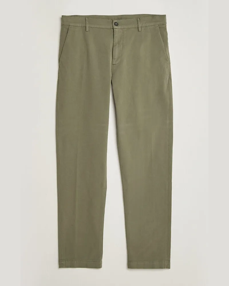 Canali Cotton Twill Chinos Olive Grün