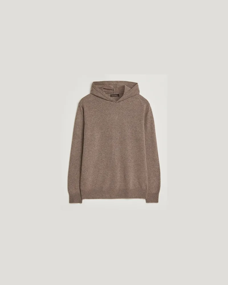 Oscar Jacobson Pascal Wool/Cashmere Hoodie Light Brown Braun