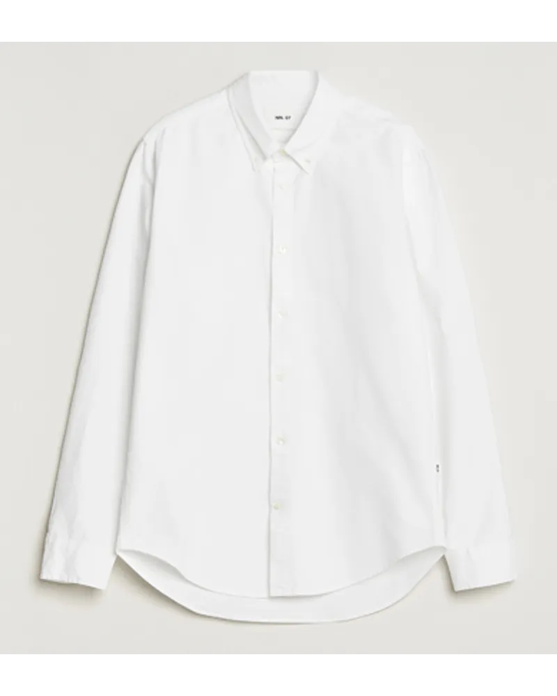 NN 07 Arne Button Down Oxford Shirt White Weiß