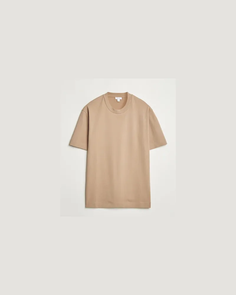 Sunspel Heavy Weight Supima Cotton T-Shirt Dune Braun