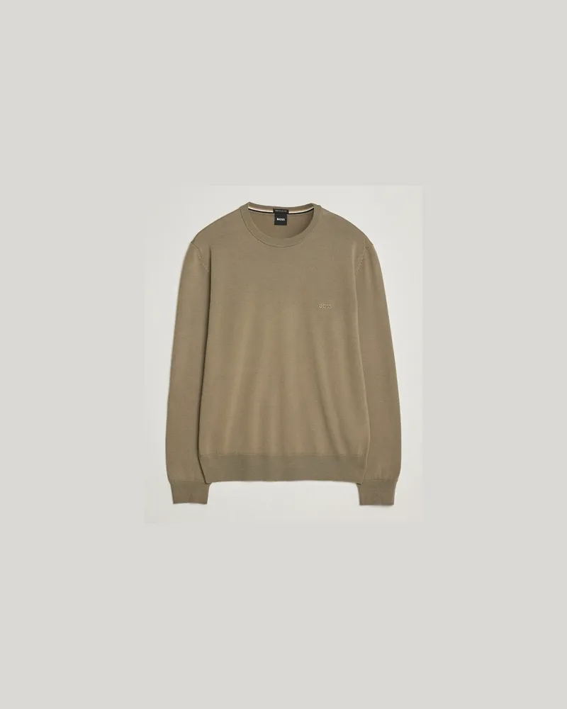 HUGO BOSS Botto Merino Knitted Pullover Open Brown Braun