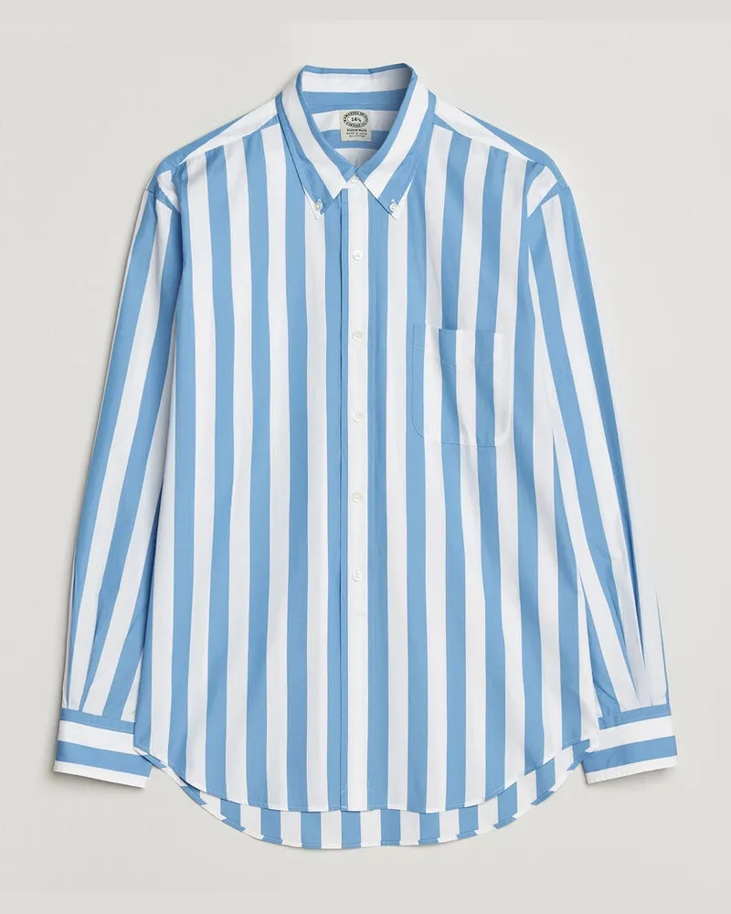 Kamakura Shirts Vintage Ivy Button Down Shirt Bold Blue Stripe Blau