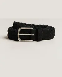 Anderson's Woven Suede Belt 3 cm Black Schwarz